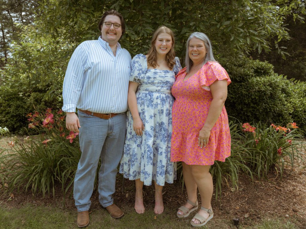 family at botanical gardens