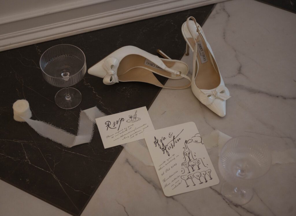 rsvp with bridal shoes
