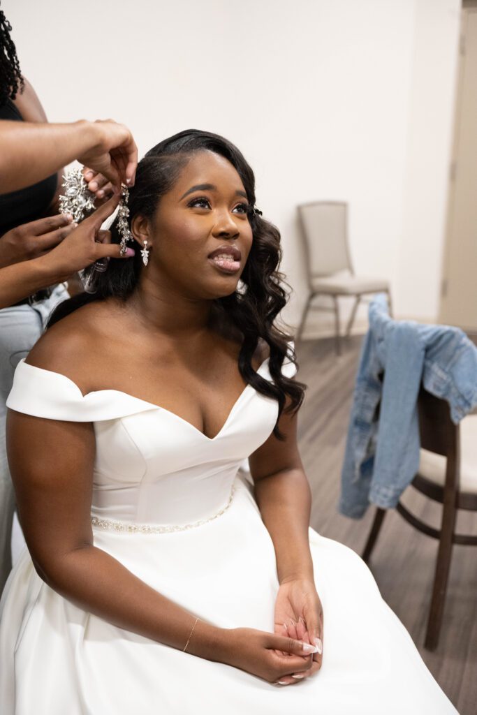 Bride getting ready at Campus 805