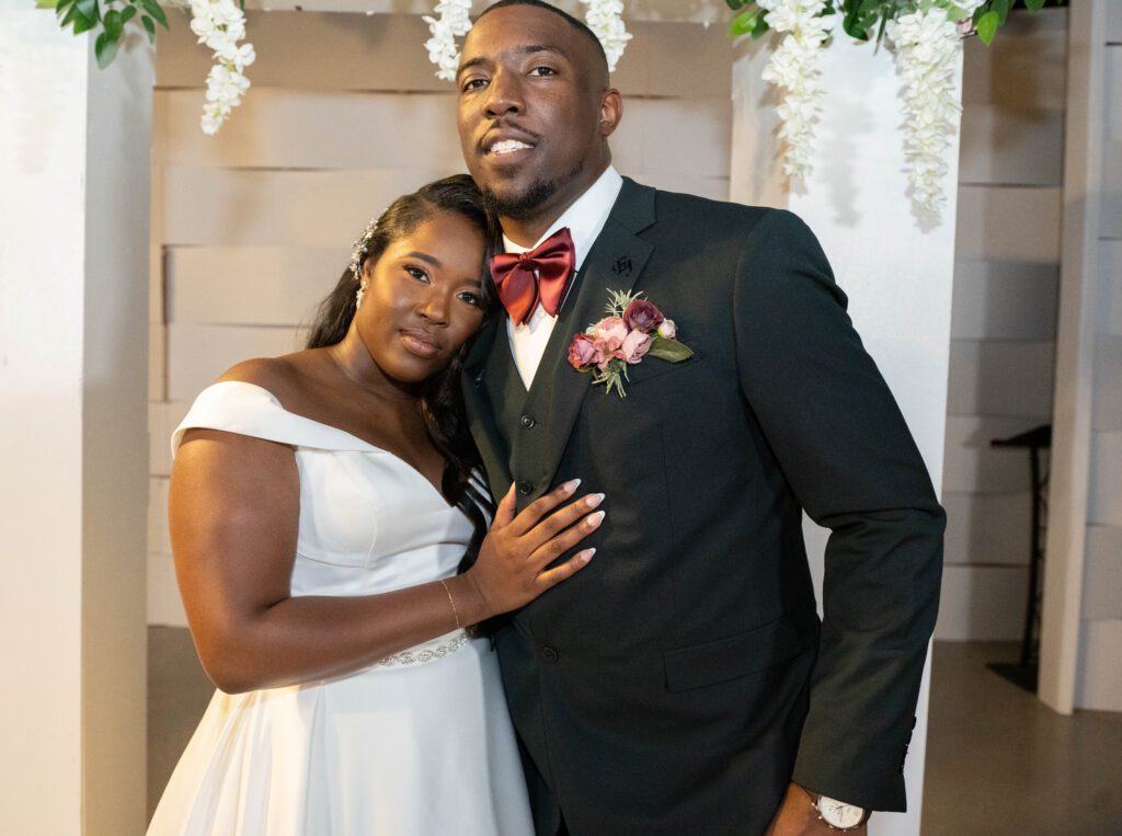 Bride and groom at Stone Event Center